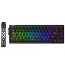 FURYCUBE V68 Mechanical Gaming Keyboard Flowing White Switch - Black with Orange Keycaps