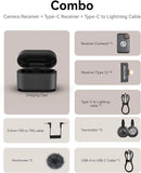 Hollyland Lark M2S Combo (Camera RX+USB-C RX+ Lightning Cable) Wireless Microphone for iPhone/Camera/Android/PC