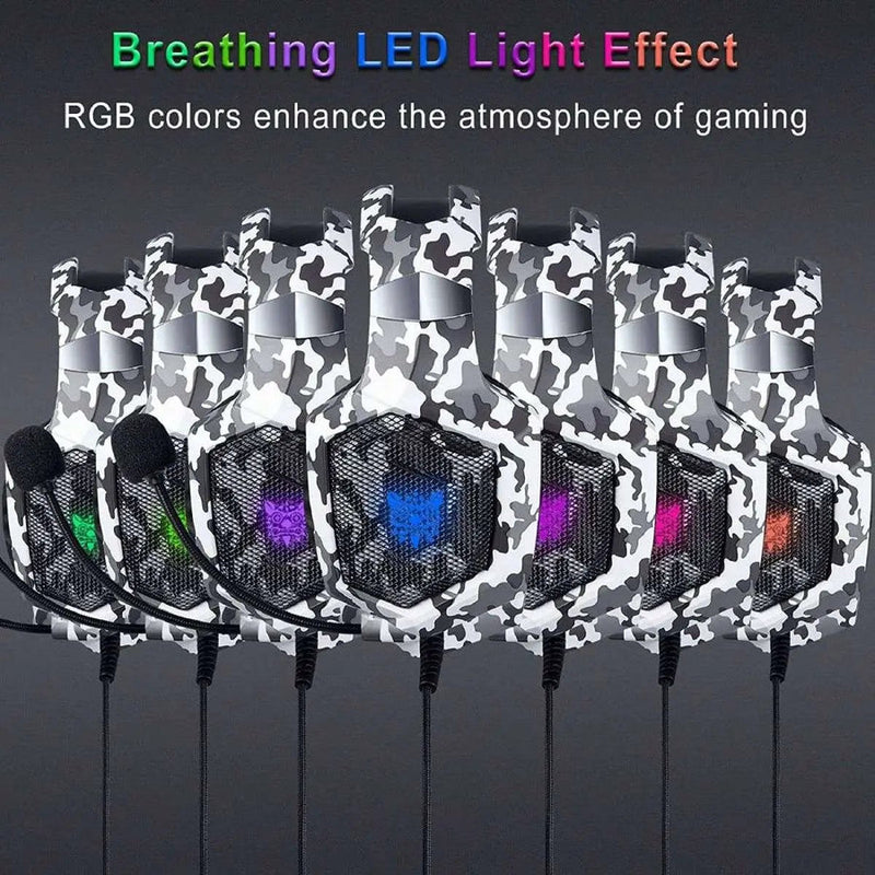 Onikuma K8 Wired RGB Gaming Headset - Camoflage