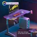 YY Ergonomic Manual  Height Adjustable RGB Gaming Sit-Stand Desk