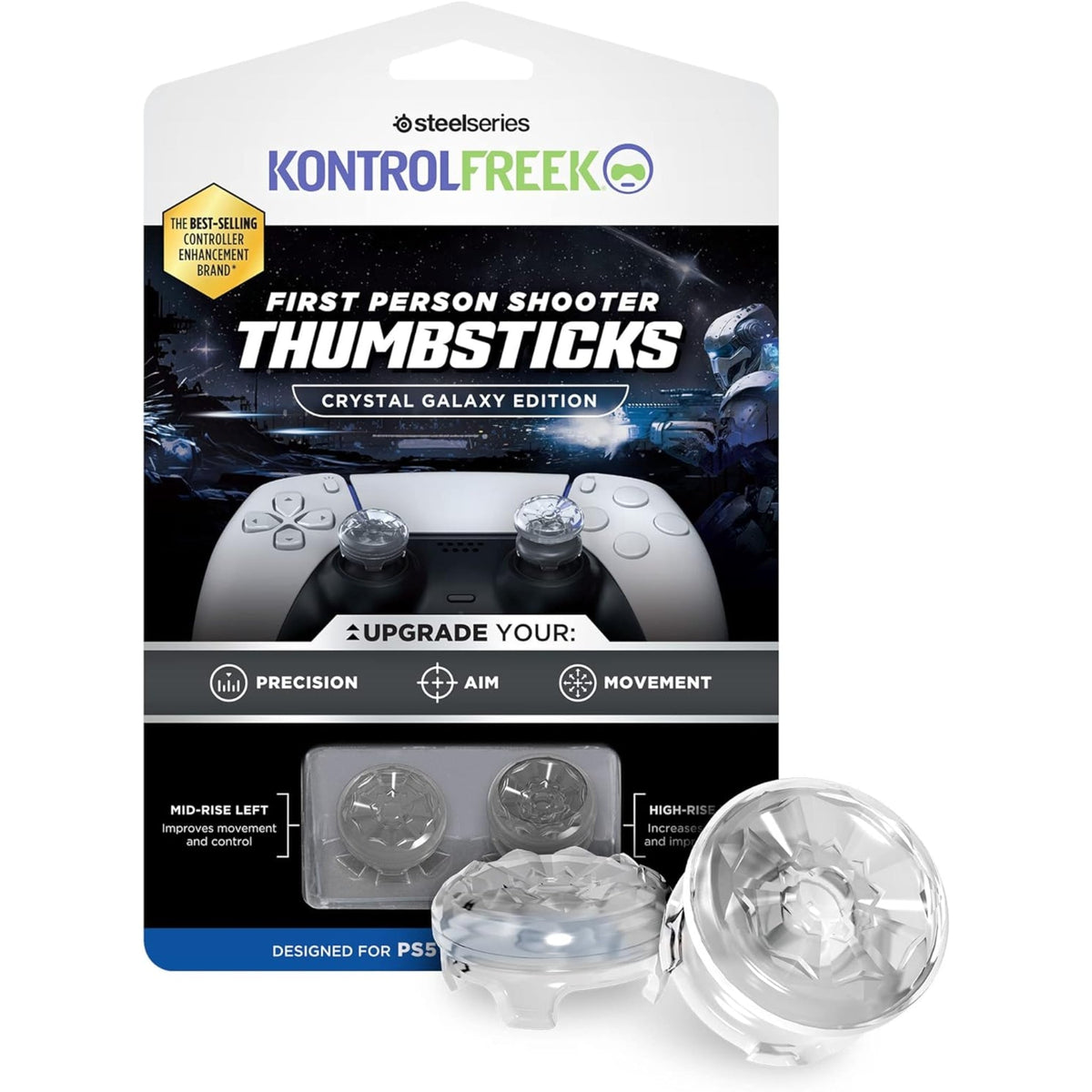 KontrolFreek Thumbsticks Per PS5 E PS4 &ndash; High Rise, Bianco, Impugnature Performance FPS