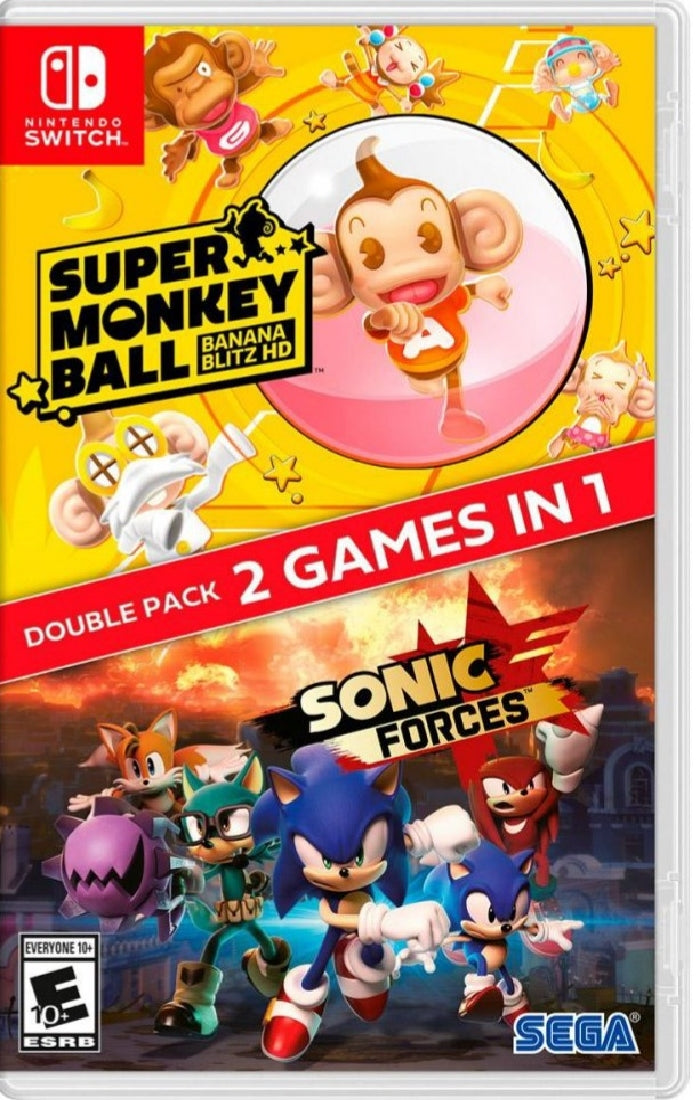 Sonic Forces + Super Monkey Ball: Banana Blitz HD Double Pack (2 Games in 1)- Nintendo Switch