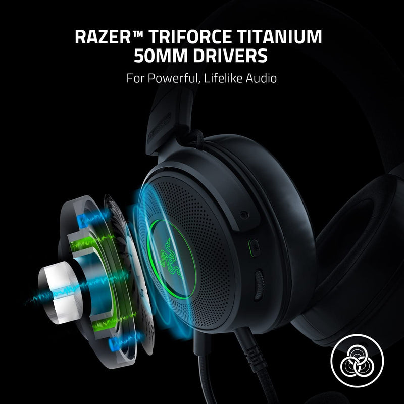 Razer Kraken V3 HyperSense Wired USB Gaming Headset w/Haptic Technology