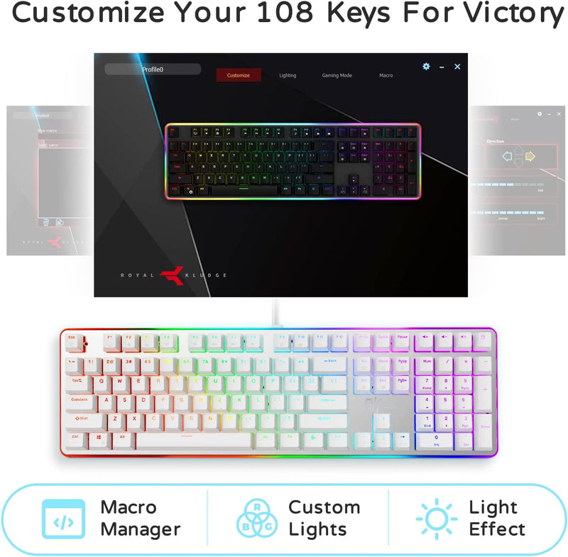RK ROYAL KLUDGE RK918 Wired RGB Backlit Mechanical Gaming Keyboard