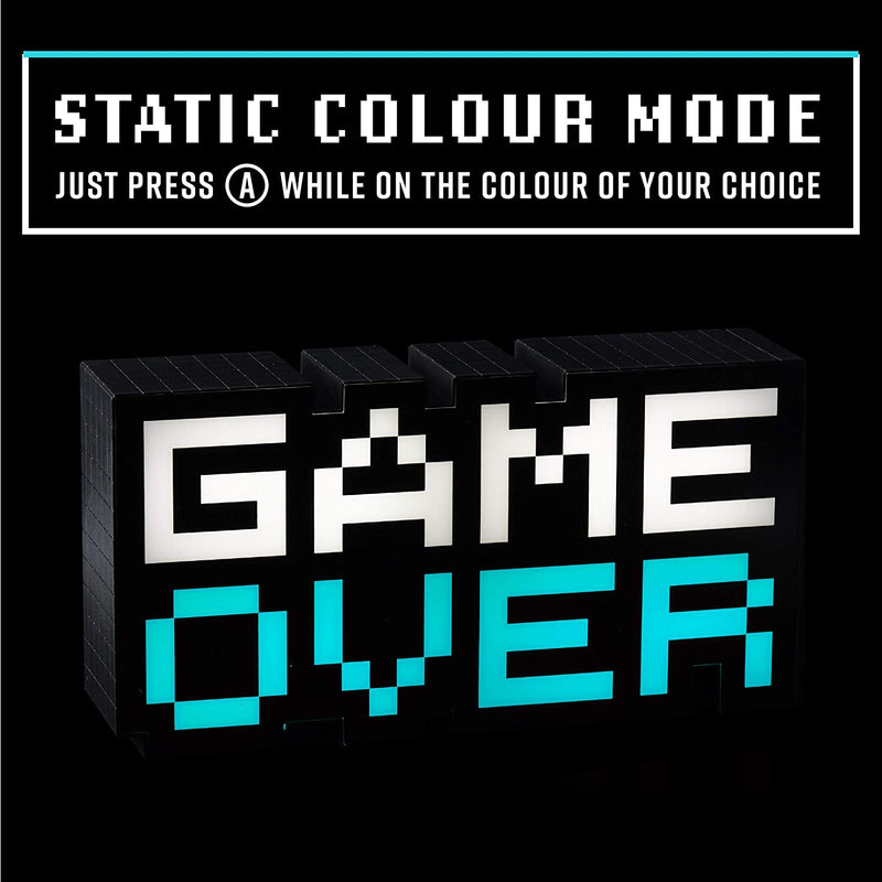 Game Over 8-Bit Pixel Light, Color Changing Light