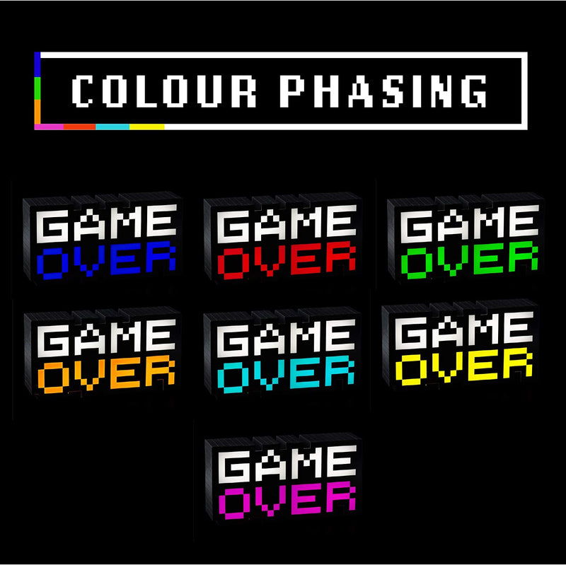 Game Over 8-Bit Pixel Light, Color Changing Light  