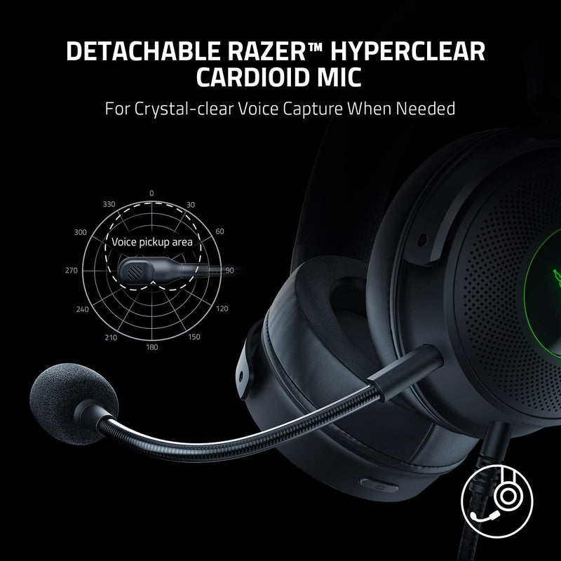 Razer Kraken V3 HyperSense Wired USB Gaming Headset w/Haptic Technology