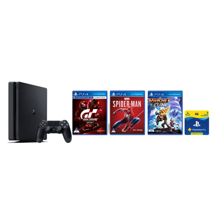 PlayStation 4 Slim 500 GB Console Mega Bundle with 3 Games & 3 Months PS+ Subscription