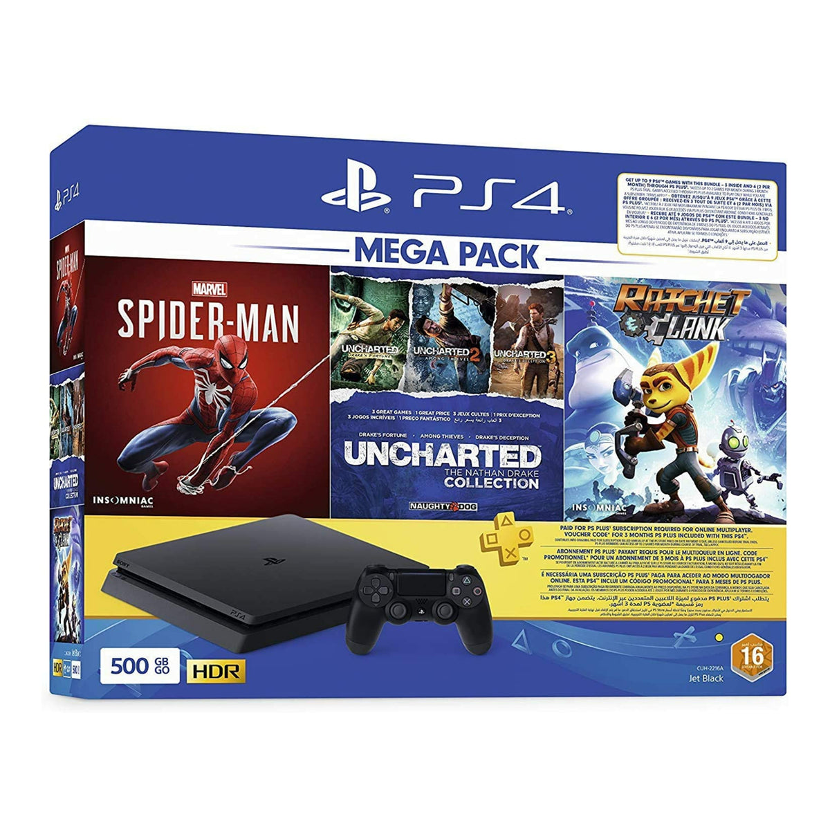 PlayStation Slim 500 GB Console Mega Bundle with Games Months