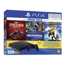 PlayStation 4 Slim 500 GB Console Mega Bundle with 3 Games: Ratchet & Clank, Spiderman, Uncharted Collection with 3 Months PSN+ Subscription

