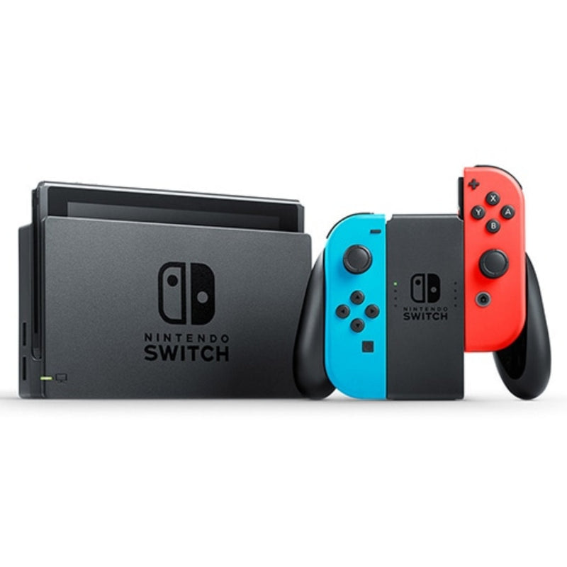 Nintendo Switch With Neon Blue And Red Joy-Con Console