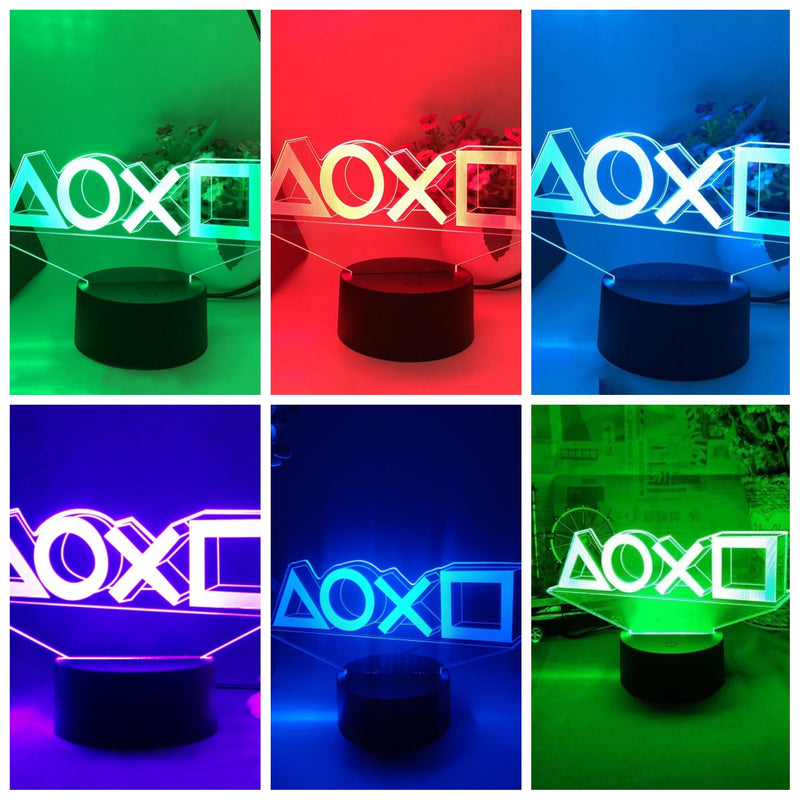 Gaming Room Desk Setup Lighting Decor 3D Visual LED Night Lamp - 7 Color Change