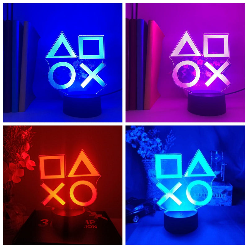 Gaming Room Desk Setup Lighting Decor 3D Visual LED Night Lamp - 7 Color Change