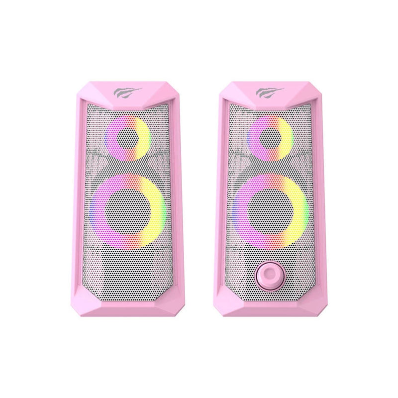 Havit SK202 2.0 RGB Gaming Speakers - Pink