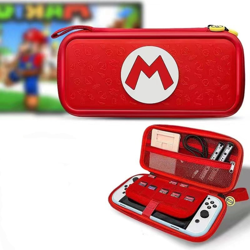 3D Pattern Deluxe Hard Protective Carrying Bag for Nintendo Switch - Super Mario Red