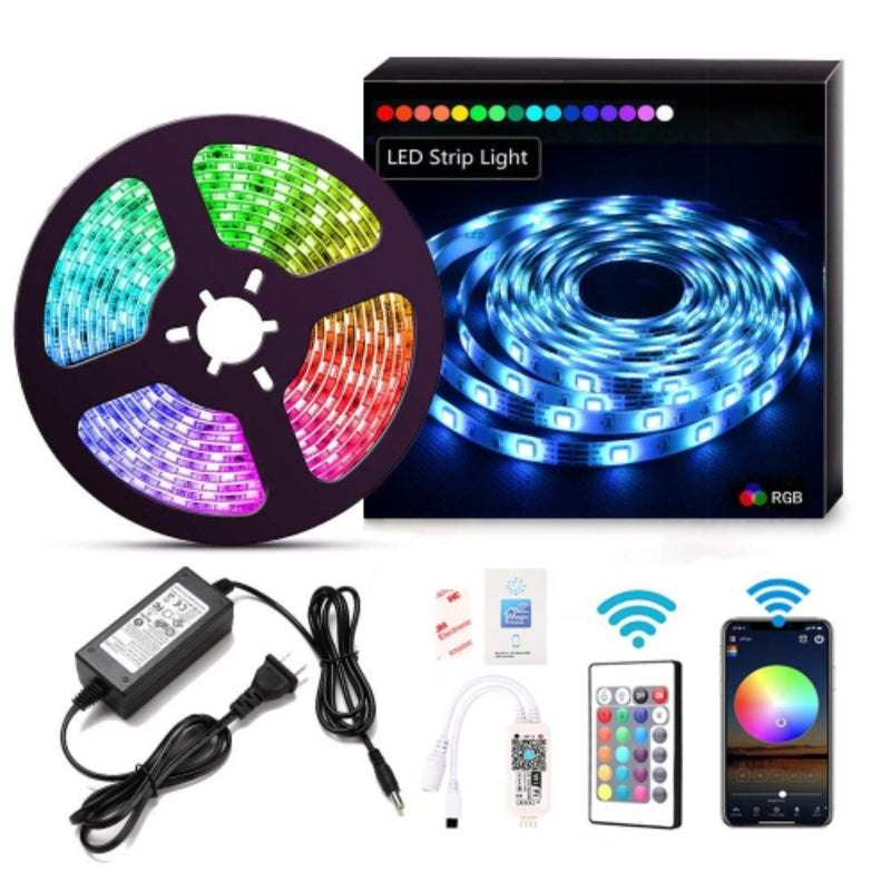 LED Strip Lights WiFi Wireless Smart Phone APP Controlled 5M RGB Light Strips Kit