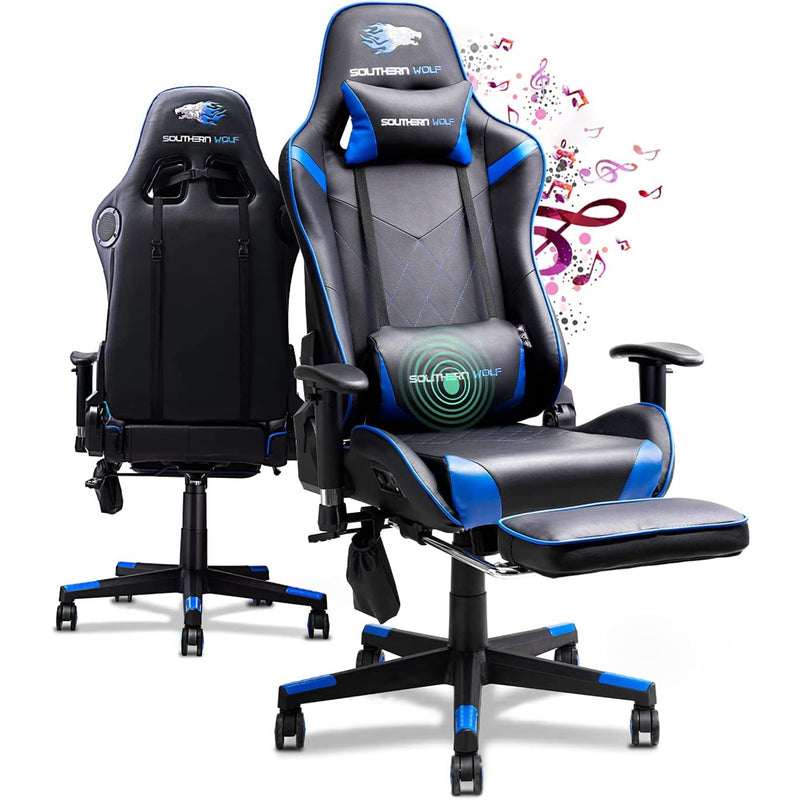 Southern Wolf SW2 Gaming Chair with Massage Function, Speakers and Footrest