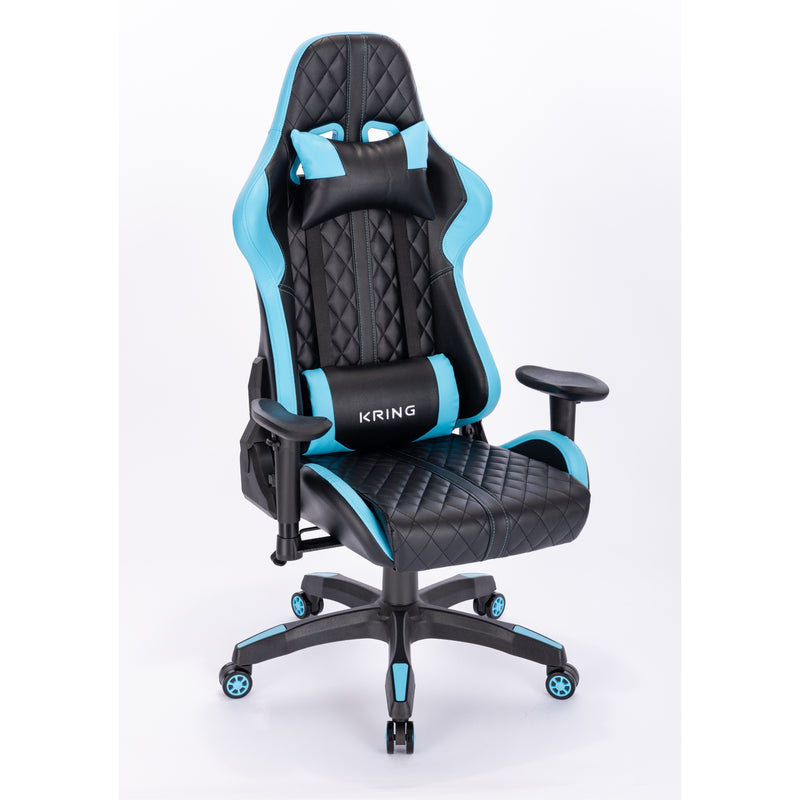 Kring BY-518 Ergonomic Gaming Chair with Footrest - Blue