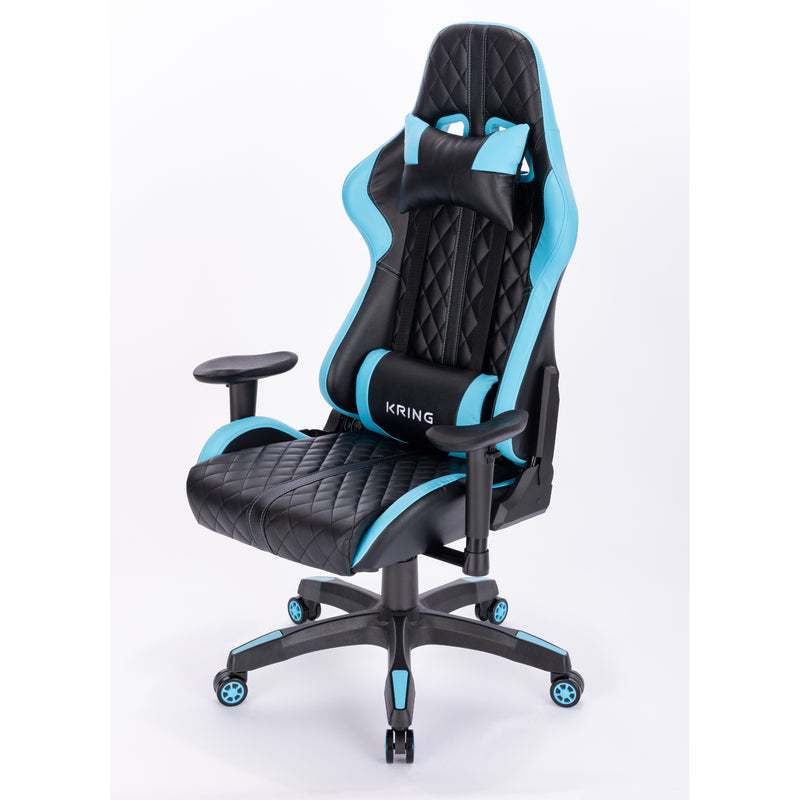 Kring BY-518 Ergonomic Gaming Chair with Footrest - Blue