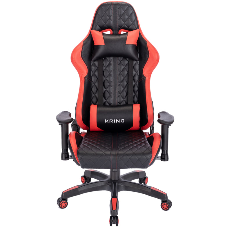 Kring BY-518 Ergonomic Gaming Chair with Footrest - red
