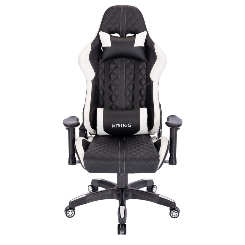 Kring BY-518 Ergonomic Gaming Chair with Footrest - White