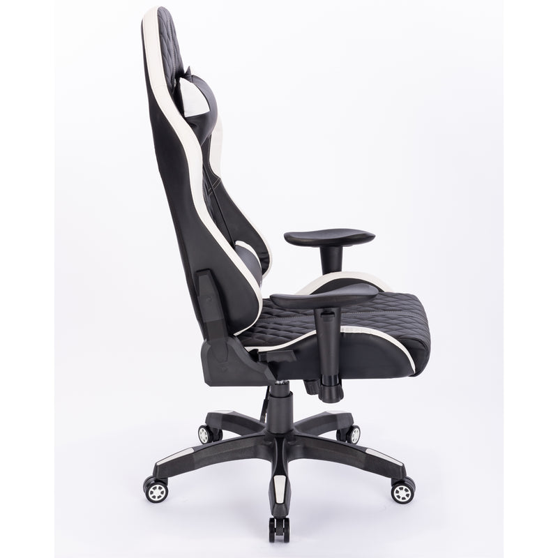 Kring BY-518 Ergonomic Gaming Chair with Footrest - White