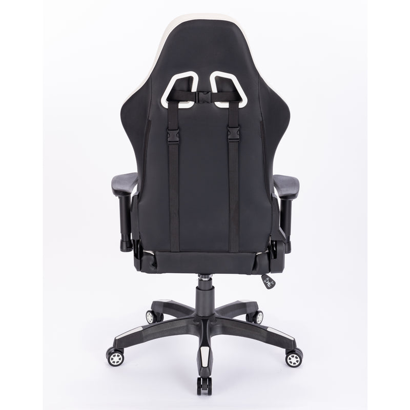 Kring BY-518 Ergonomic Gaming Chair with Footrest - White