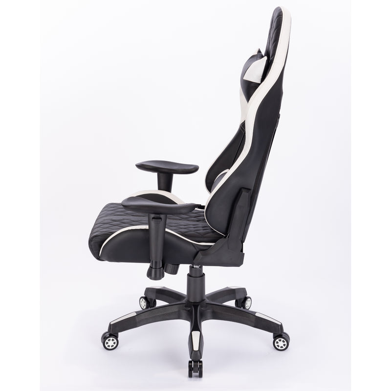 Kring BY-518 Ergonomic Gaming Chair with Footrest - White