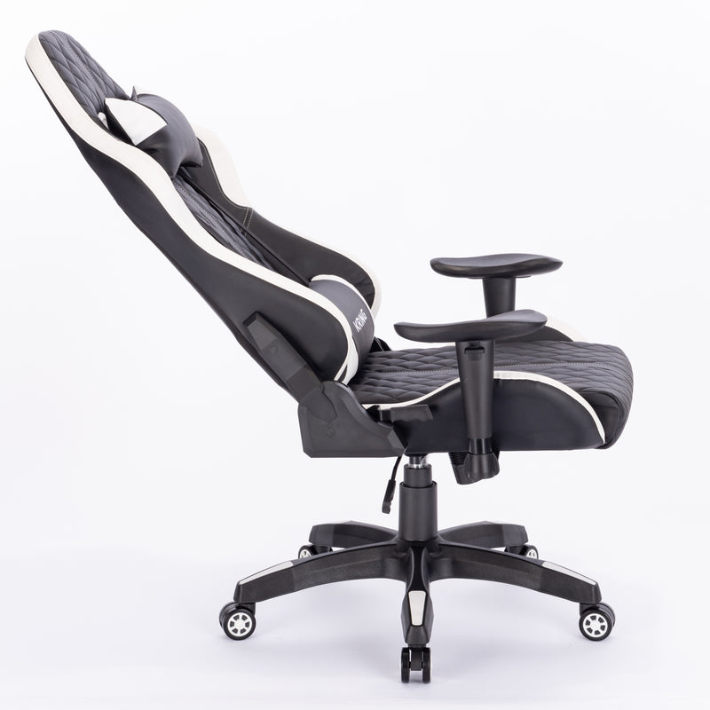 Kring BY-518 Ergonomic Gaming Chair with Footrest - White