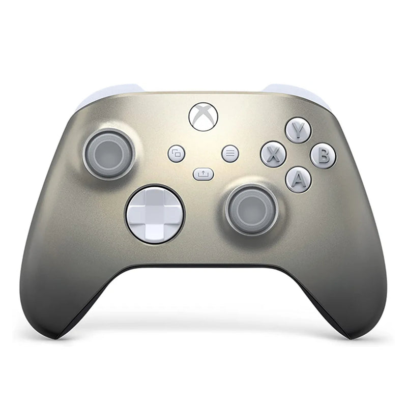 Get surreal with the Xbox Wireless Controller – Lunar Shift Special Edition, featuring a color-shifting, silver-gold shimmer and gray and black rubberized swirl grips. Stay on target with a hybrid D-pad and textured grip on the triggers, bumpers, and back-case. Seamlessly capture and share content such as screenshots, recordings, and more with the Share button. Connect using the USB-C® port for direct plug and play to console and PC. Support for AA batteries is included on the rear. Get up to 40 hours of ba