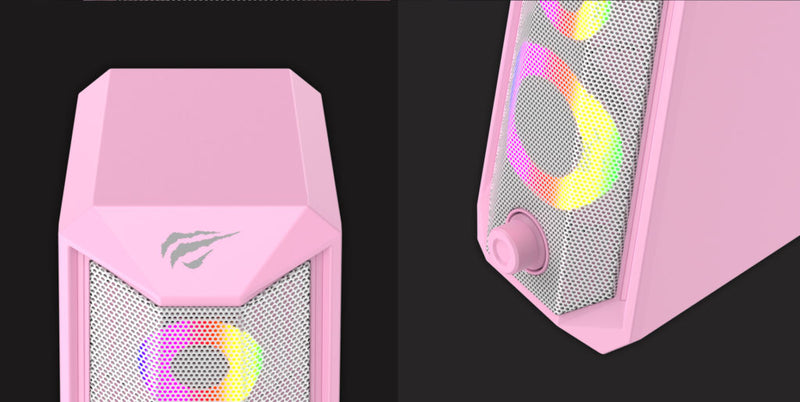 Havit SK202 2.0 RGB Gaming Speakers - Pink