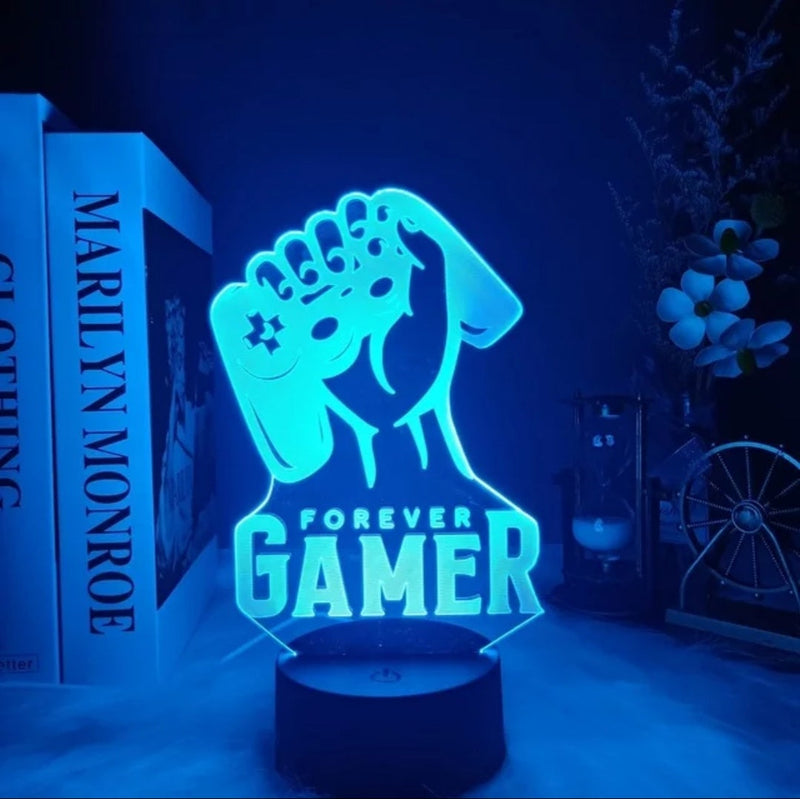 Gaming Room Desk Setup Lighting Decor 3D Visual LED Night Lamp - 7 Color Change