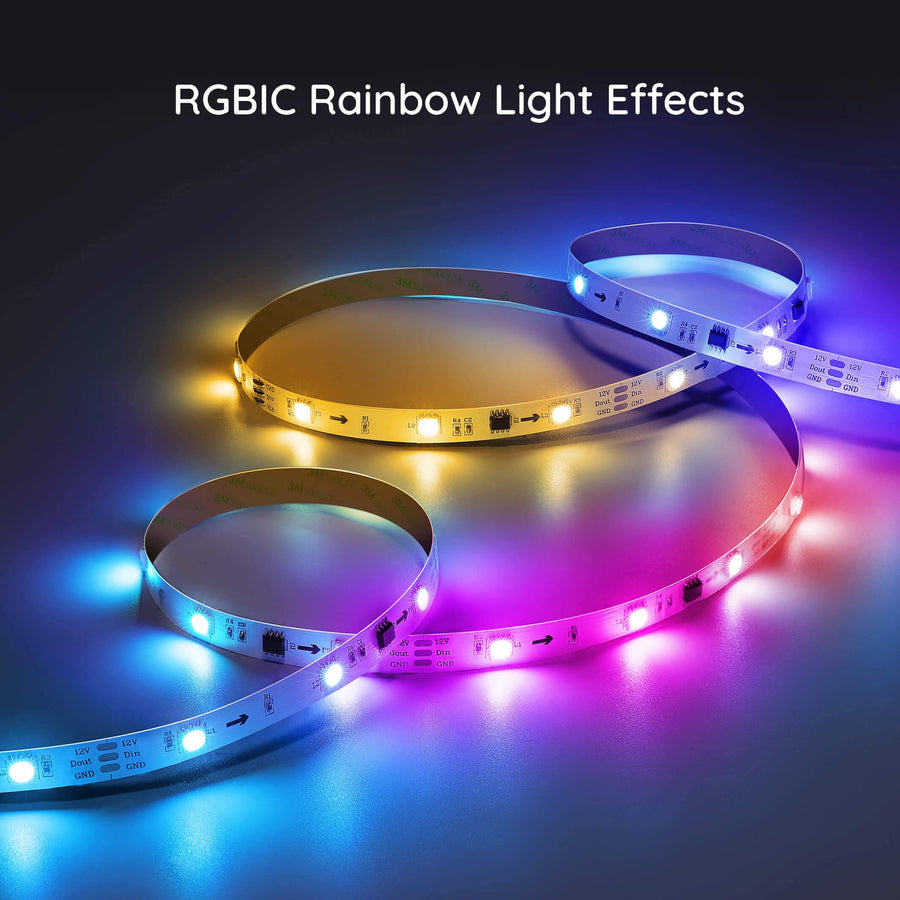 Govee RGBIC Wi-Fi + Bluetooth LED Strip Lights With Protective Coating (5M)  (UK Plug) - H619A2D1