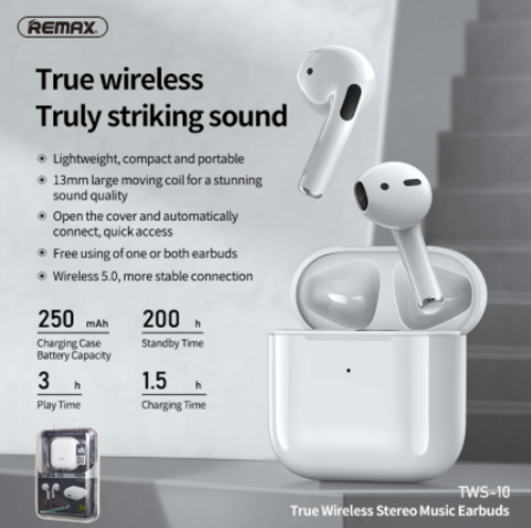 Remax TWS10 True Wireless Stereo Earbuds